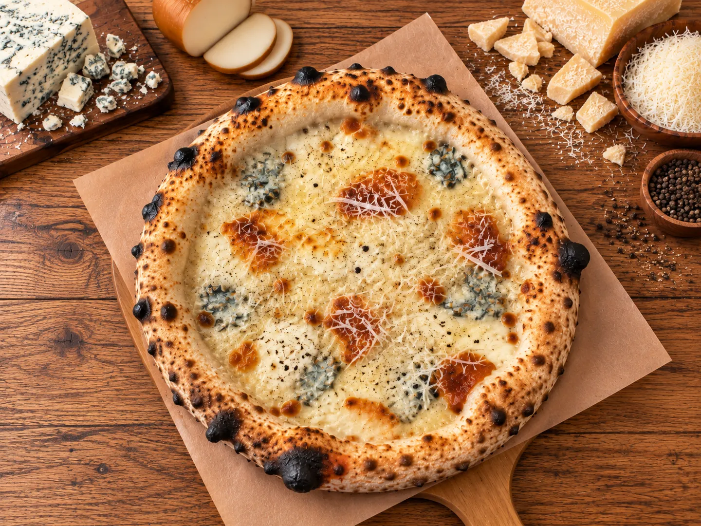 5 Formaggi, Pizza 32 cm, ciasto neapolitańskie
