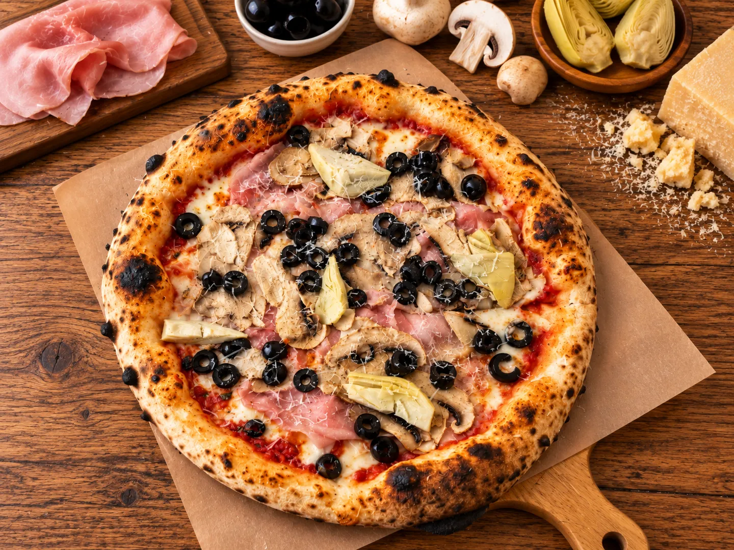 Capricciosa, Pizza 32 cm, ciasto neapolitańskie