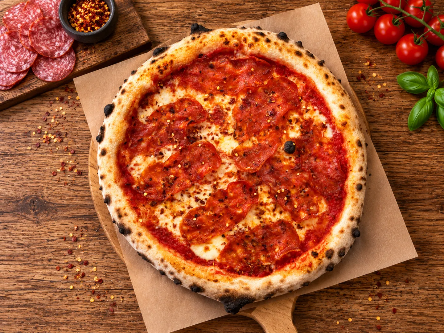 Diavola, Pizza 32 cm, ciasto neapolitańskie