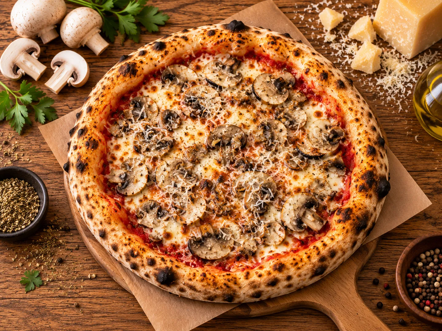 Margherita Funghi, Pizza 32 cm, ciasto neapolitańskie