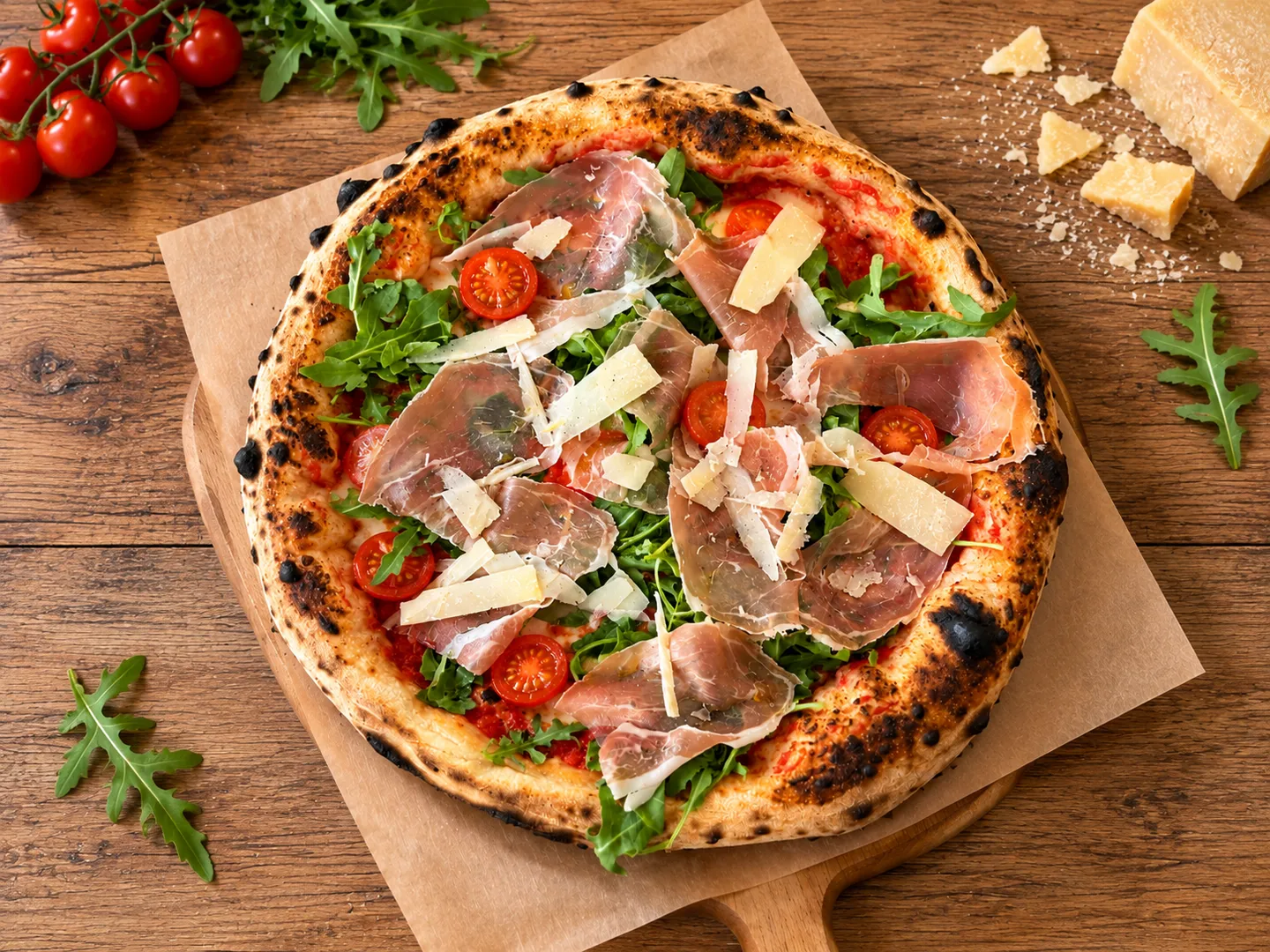 Prosciutto Crudo, Pizza 32 cm, ciasto neapolitańskie